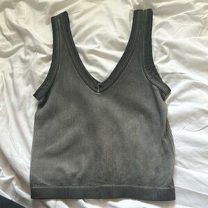 Gray tank crop top